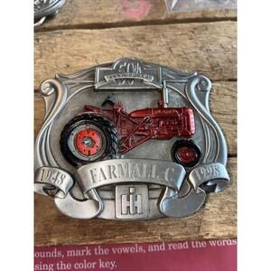 International Harvester Farmall C Tractor Belt Buckle Cast 1991 #96/1000 Case